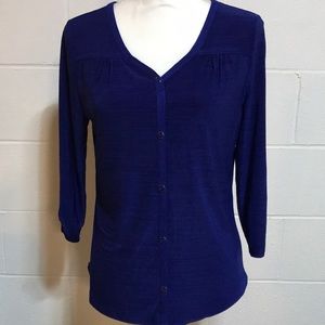 Blue 3/4 Sleeve Pullover